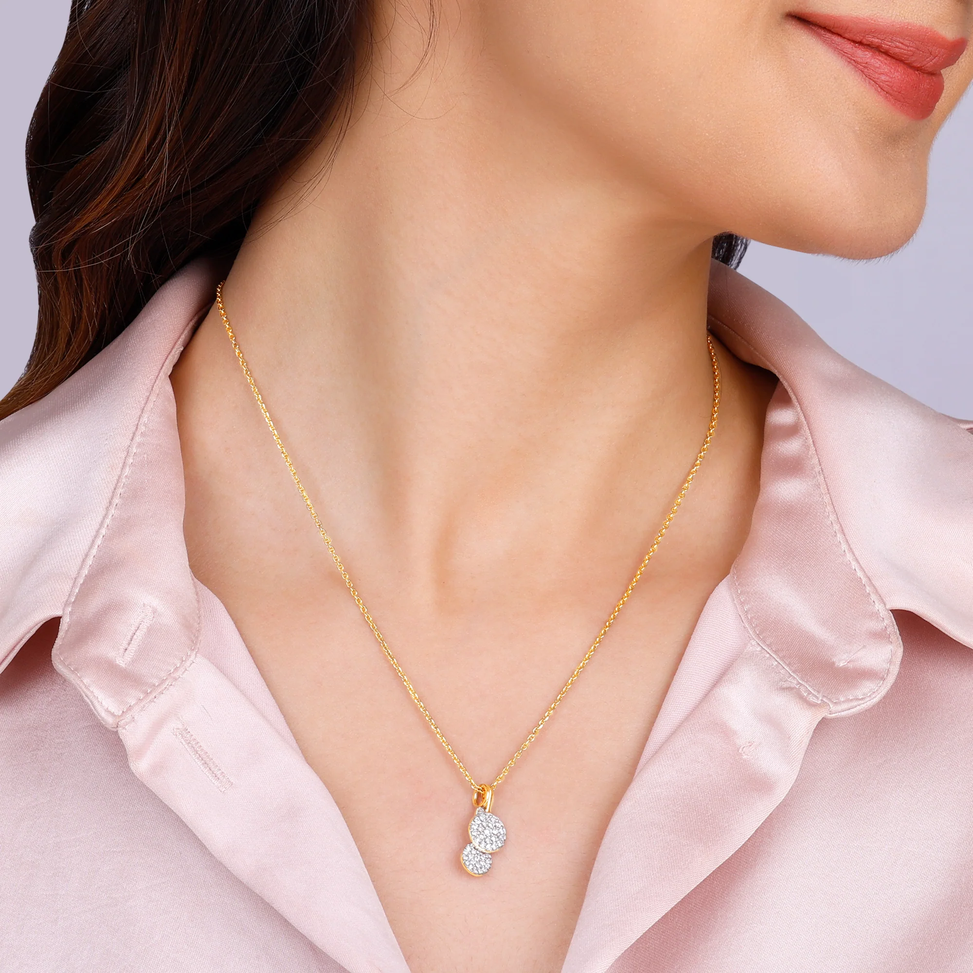 Gold Cheerful Cherry Diamond Pendant - Image 3