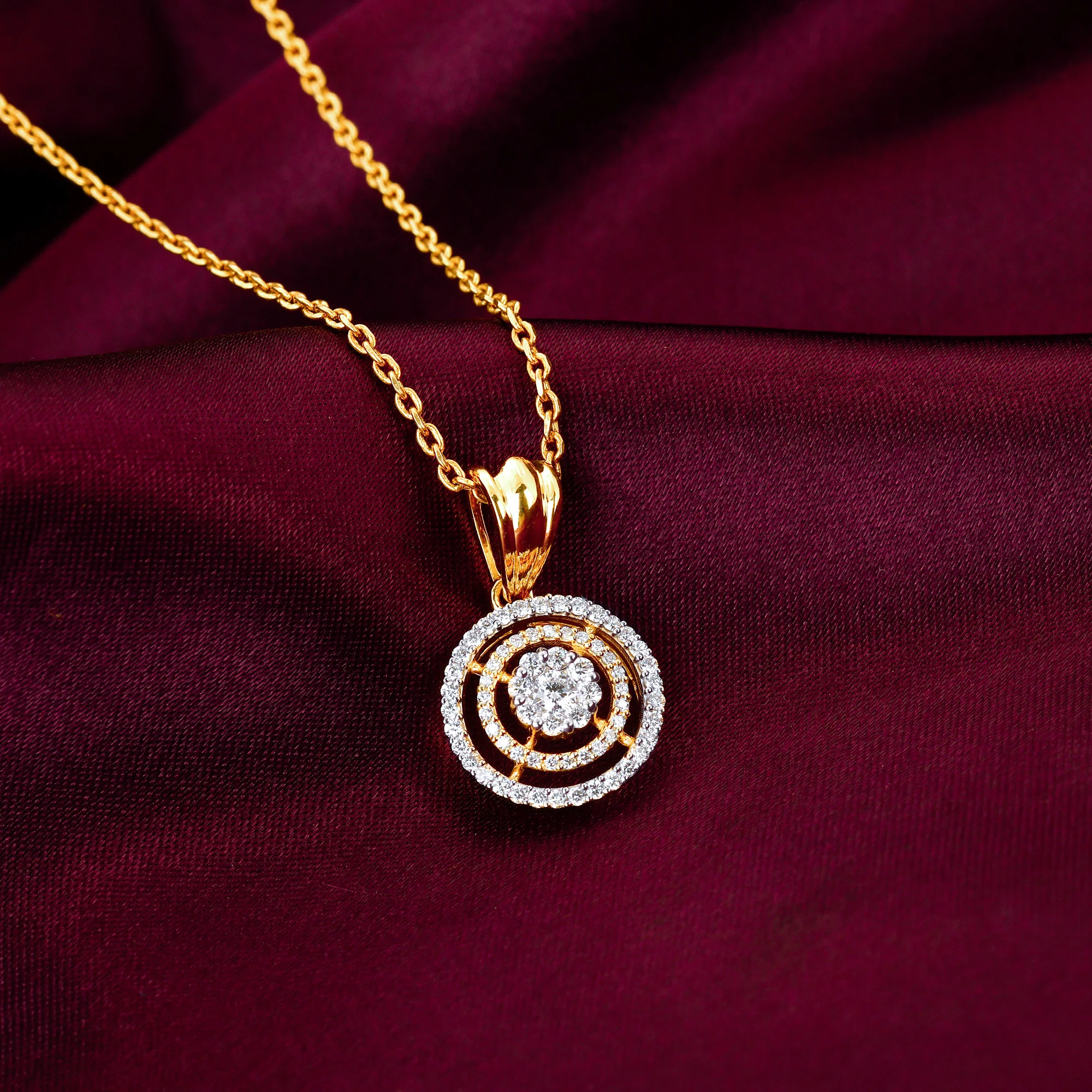 Gold Enchanting Moon Diamond Pendant - Image 2