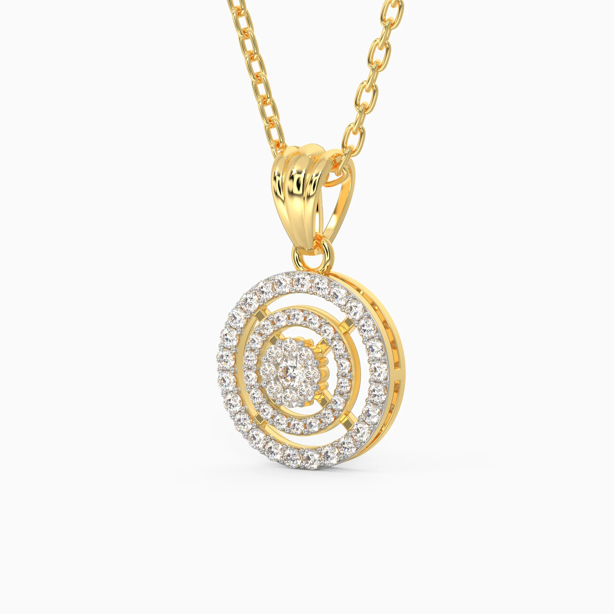 Gold Enchanting Moon Diamond Pendant - Image 7