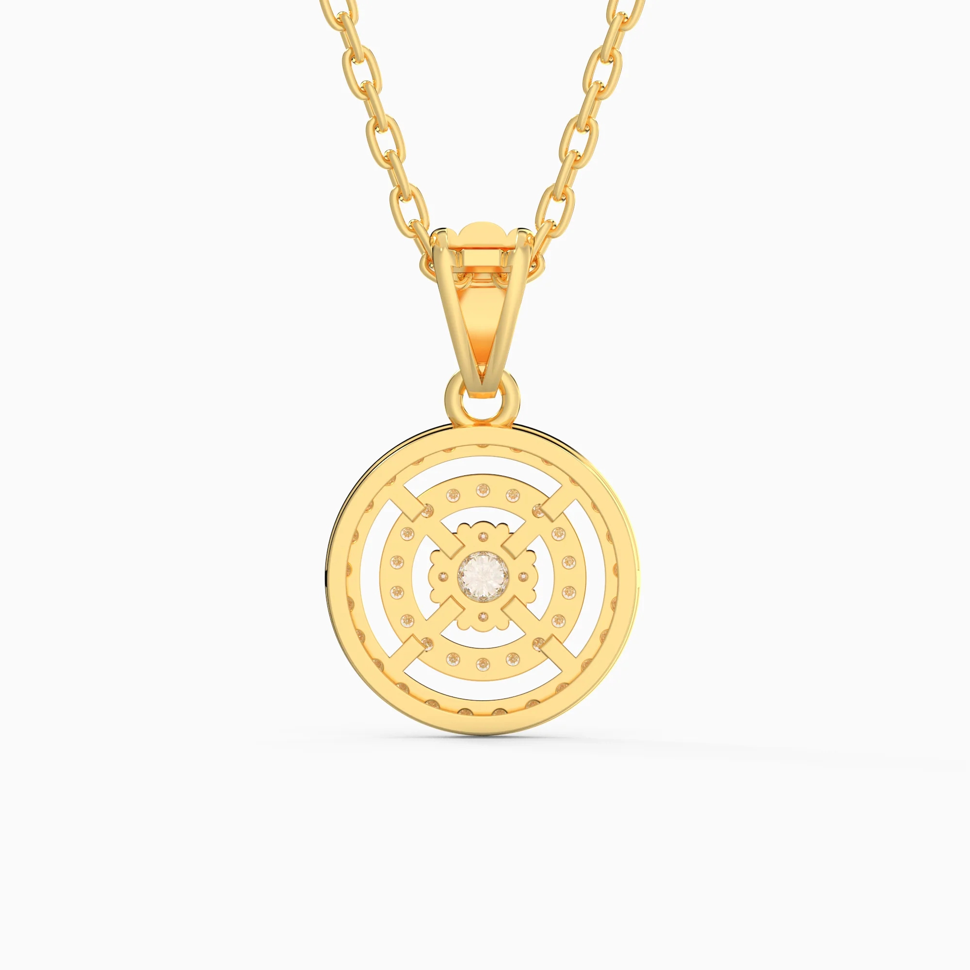 Gold Enchanting Moon Diamond Pendant - Image 8