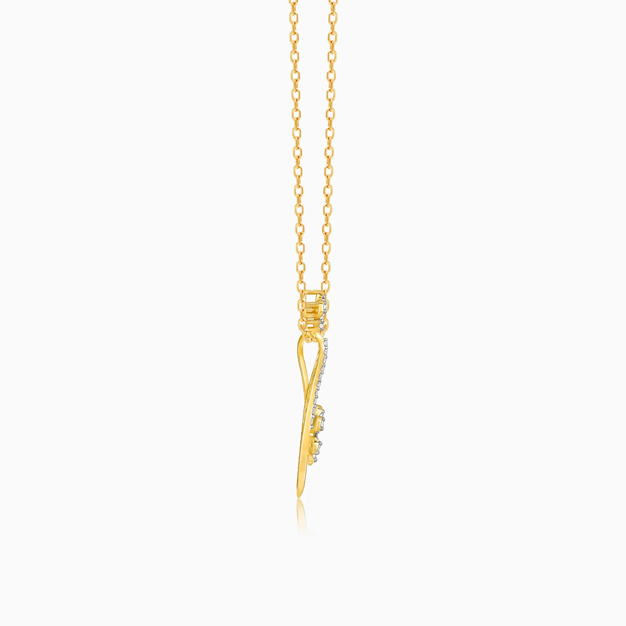 Gold Endless Floral Diamond Pendant - Image 5