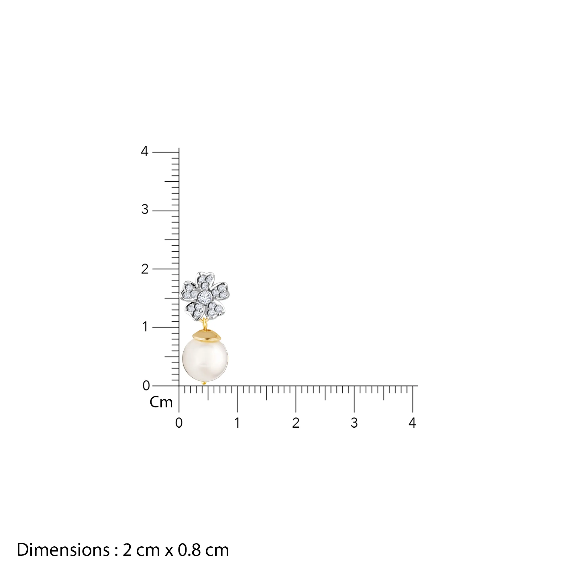 Gold Floral Pearl Diamond Earrings - Image 6