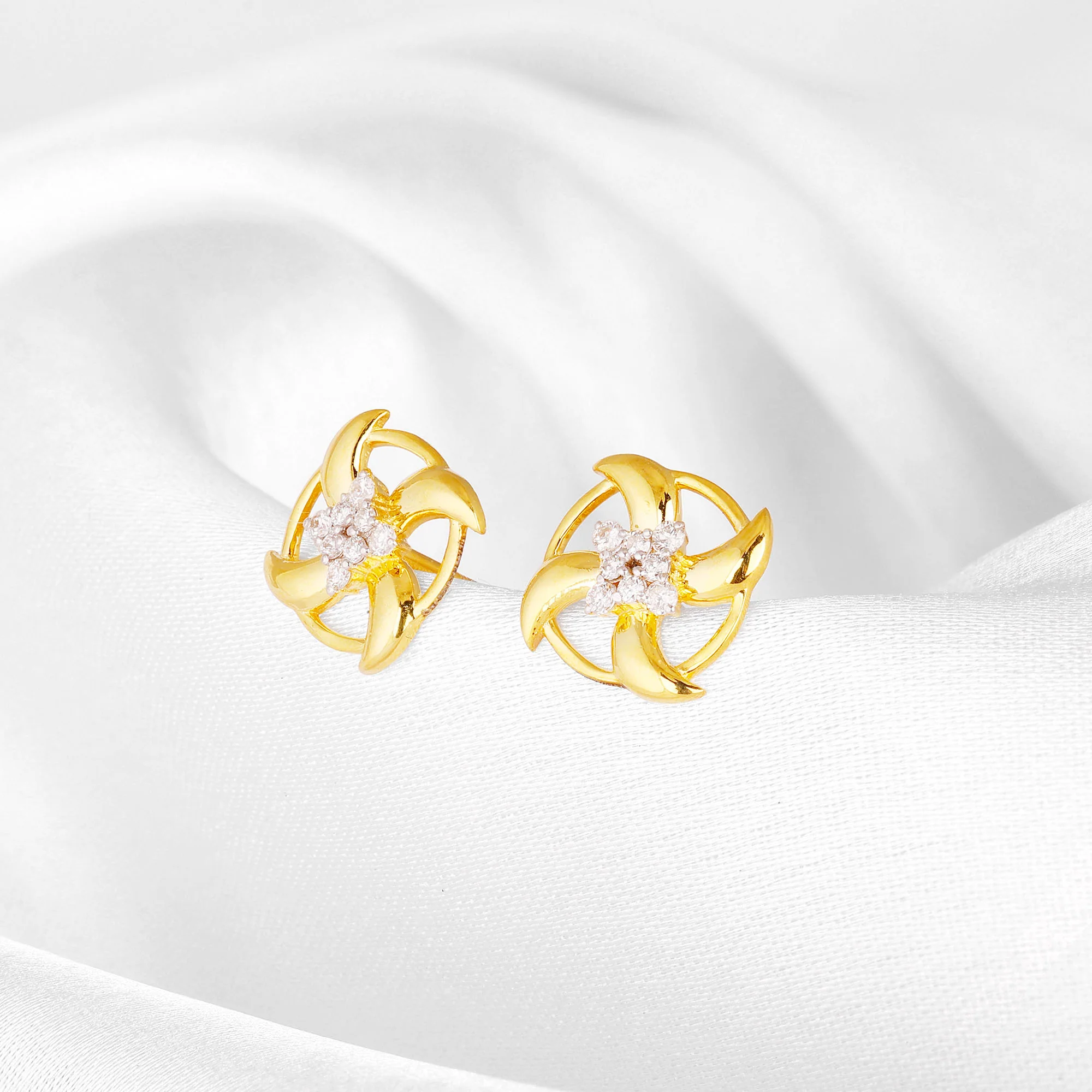 Gold Gentle Breeze Diamond Earrings - Image 2