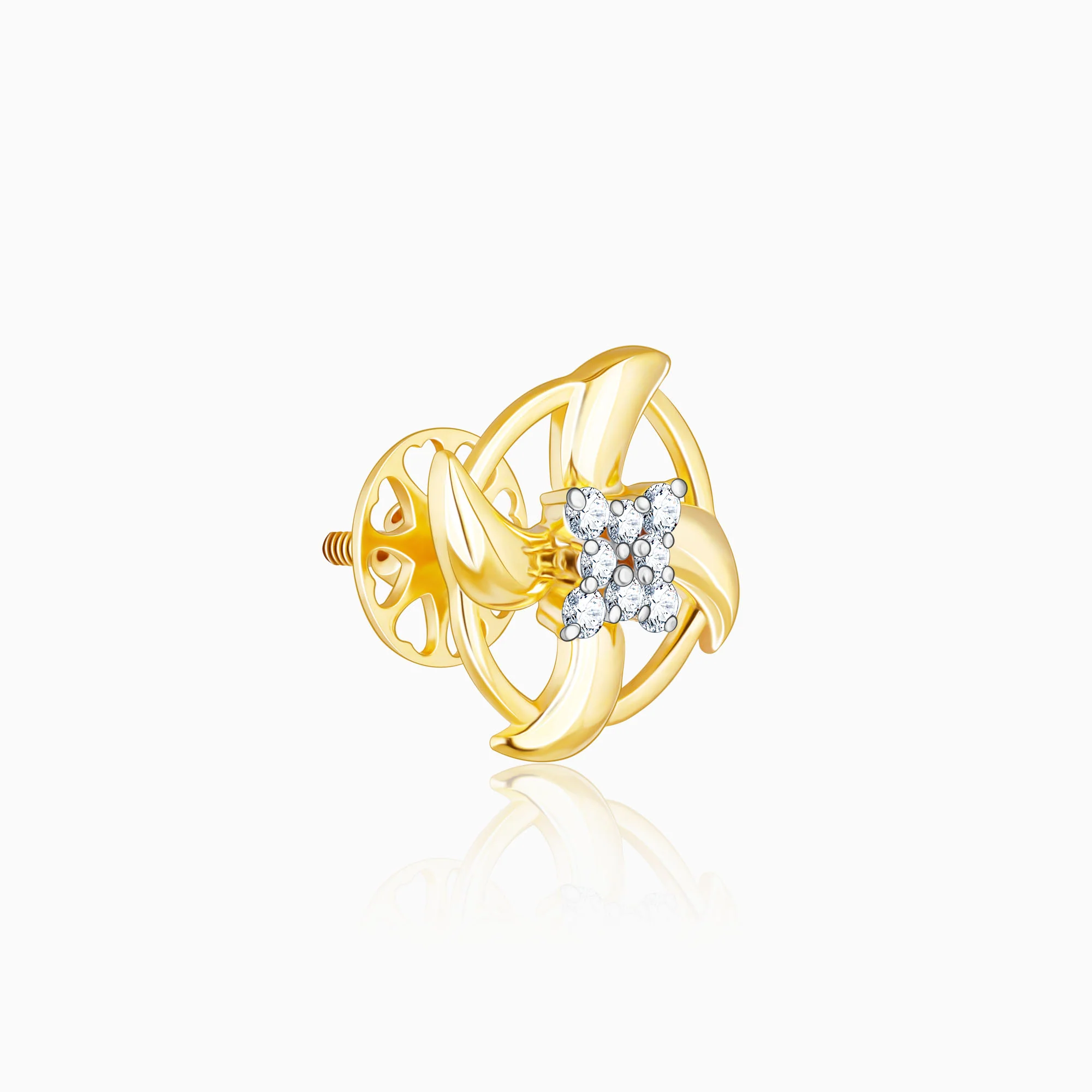 Gold Gentle Breeze Diamond Earrings - Image 4