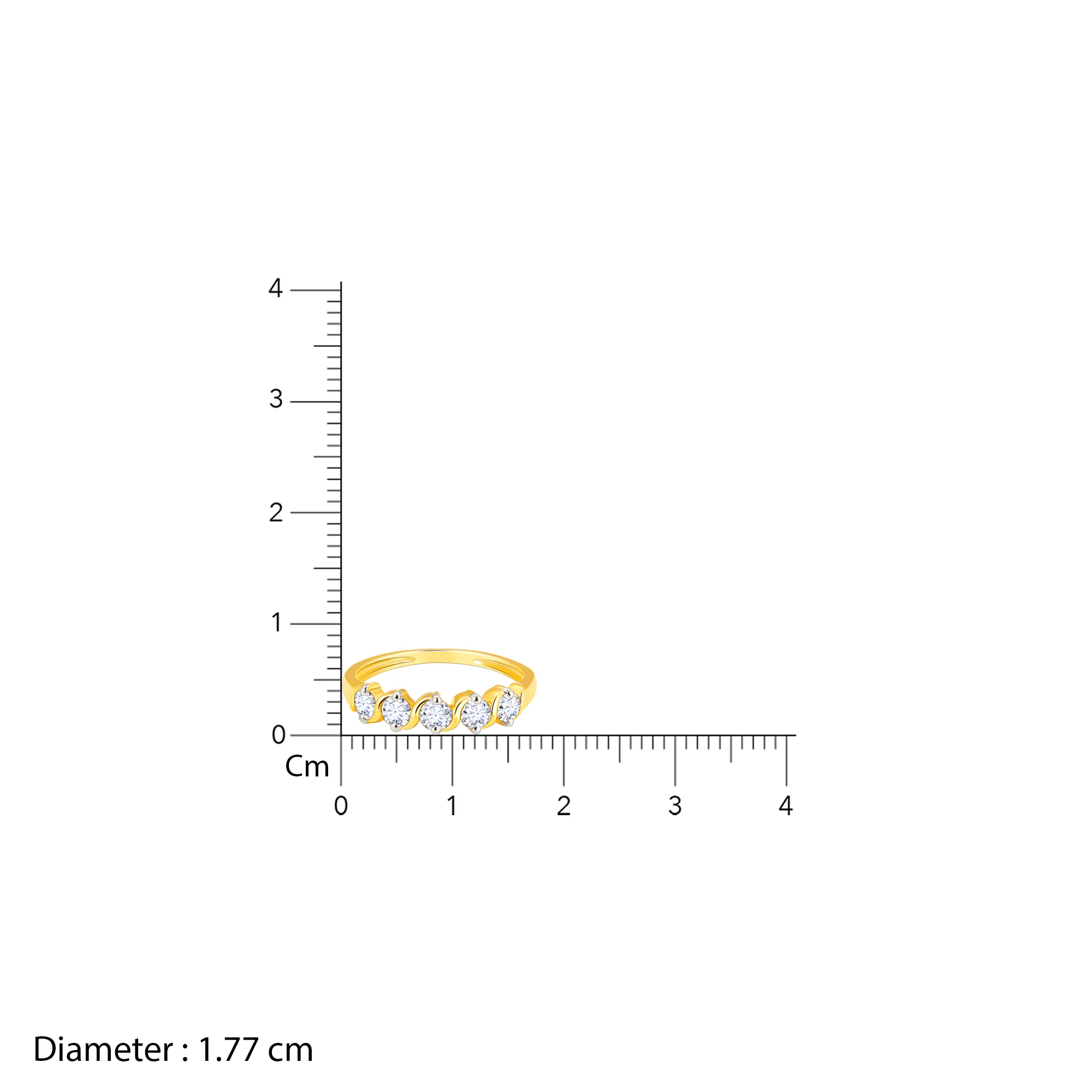 Gold Geometric Circlets Diamond Ring - Image 7