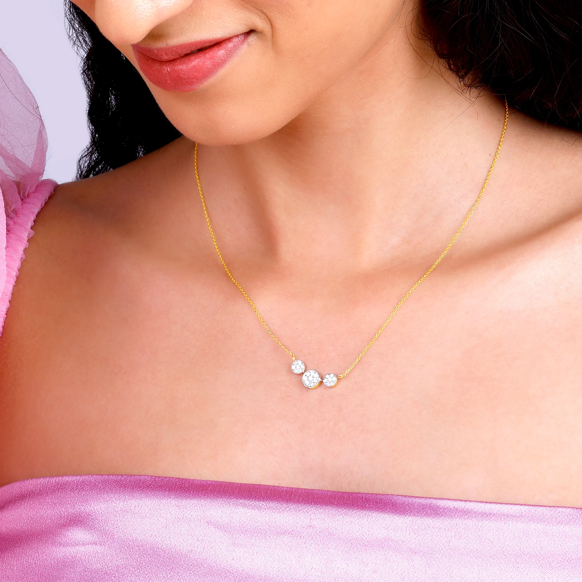 Gold Melting Hearts Diamond Necklace - Image 3