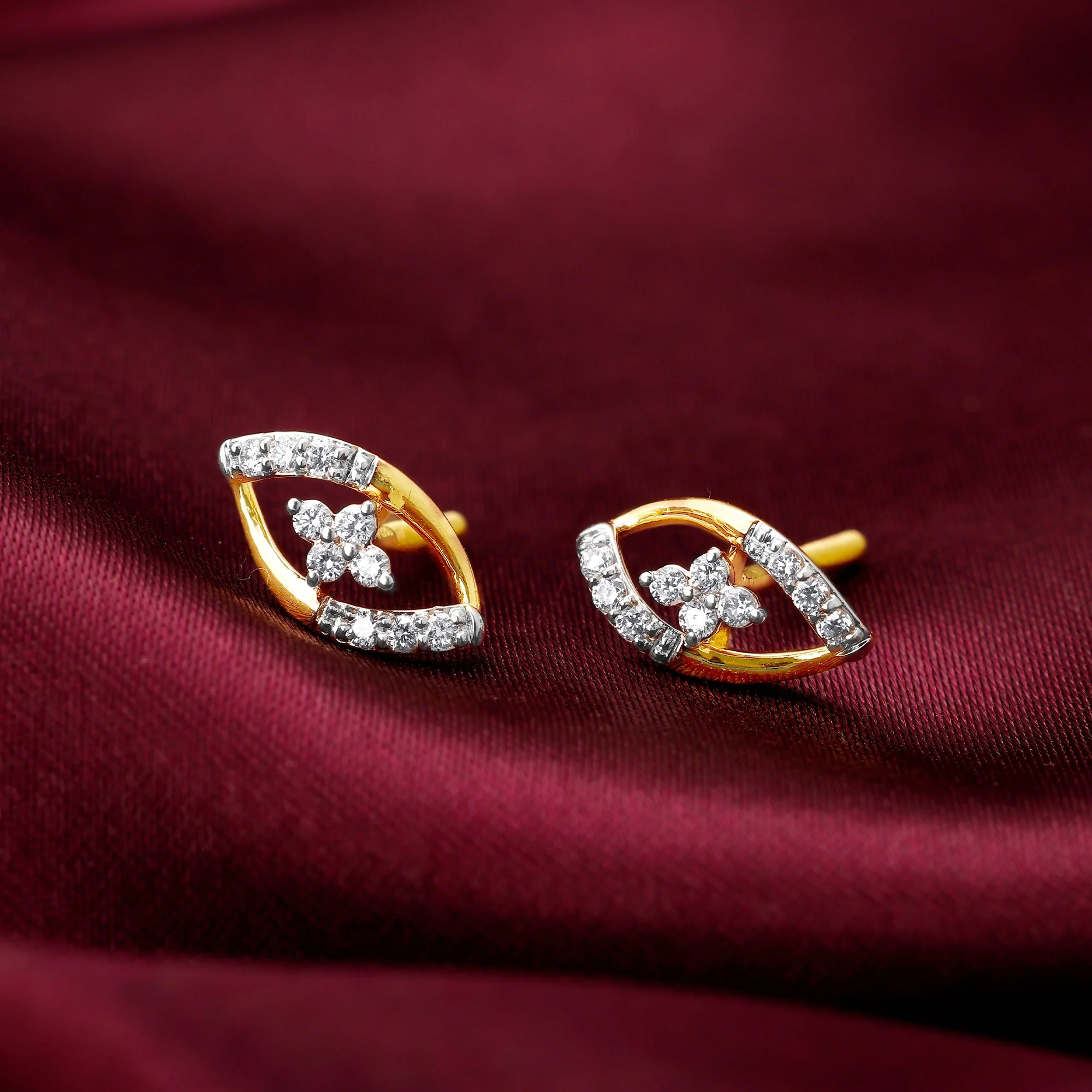 Gold Pear Elegance Diamond Earrings - Image 2