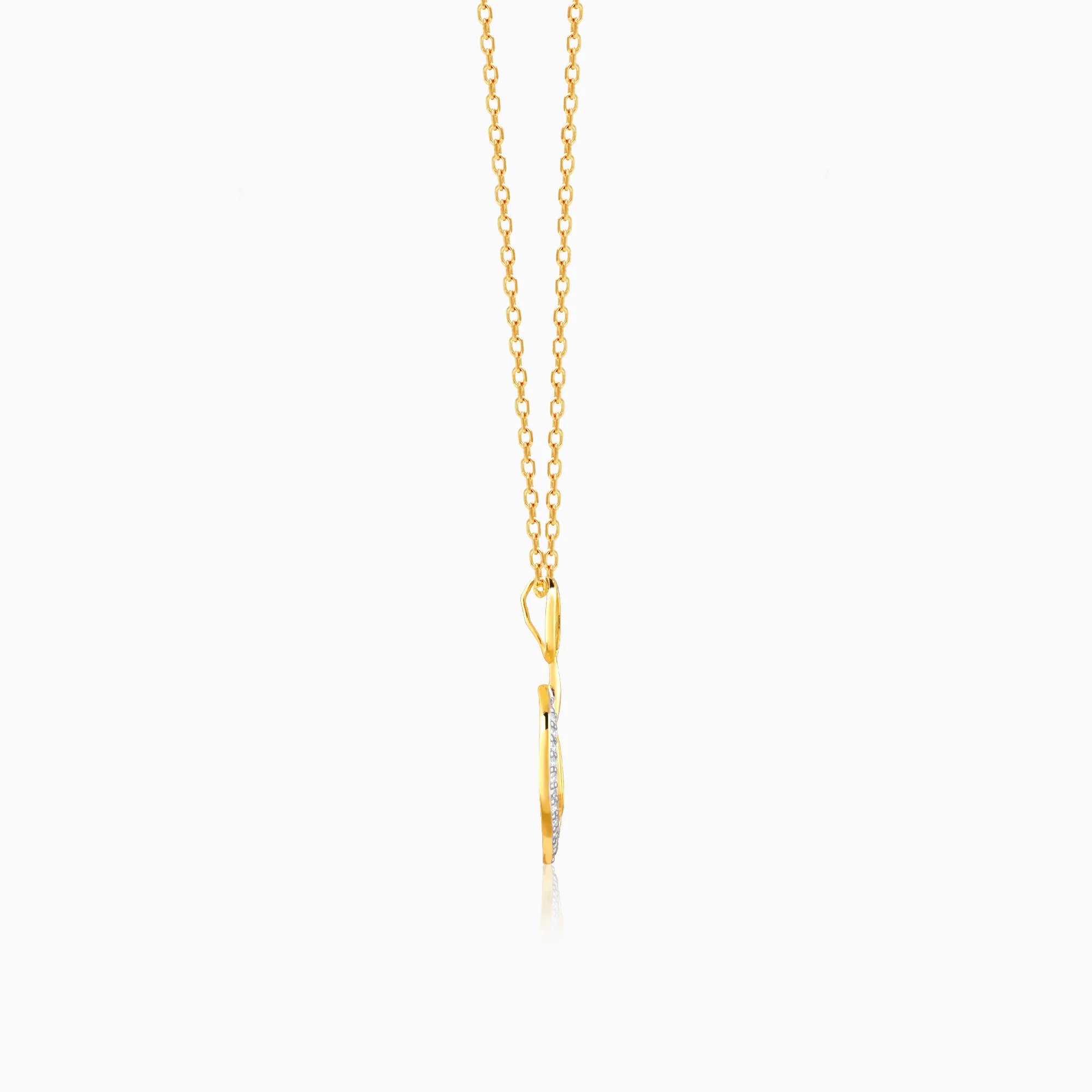 Gold Petal Glow Diamond Pendant - Image 5