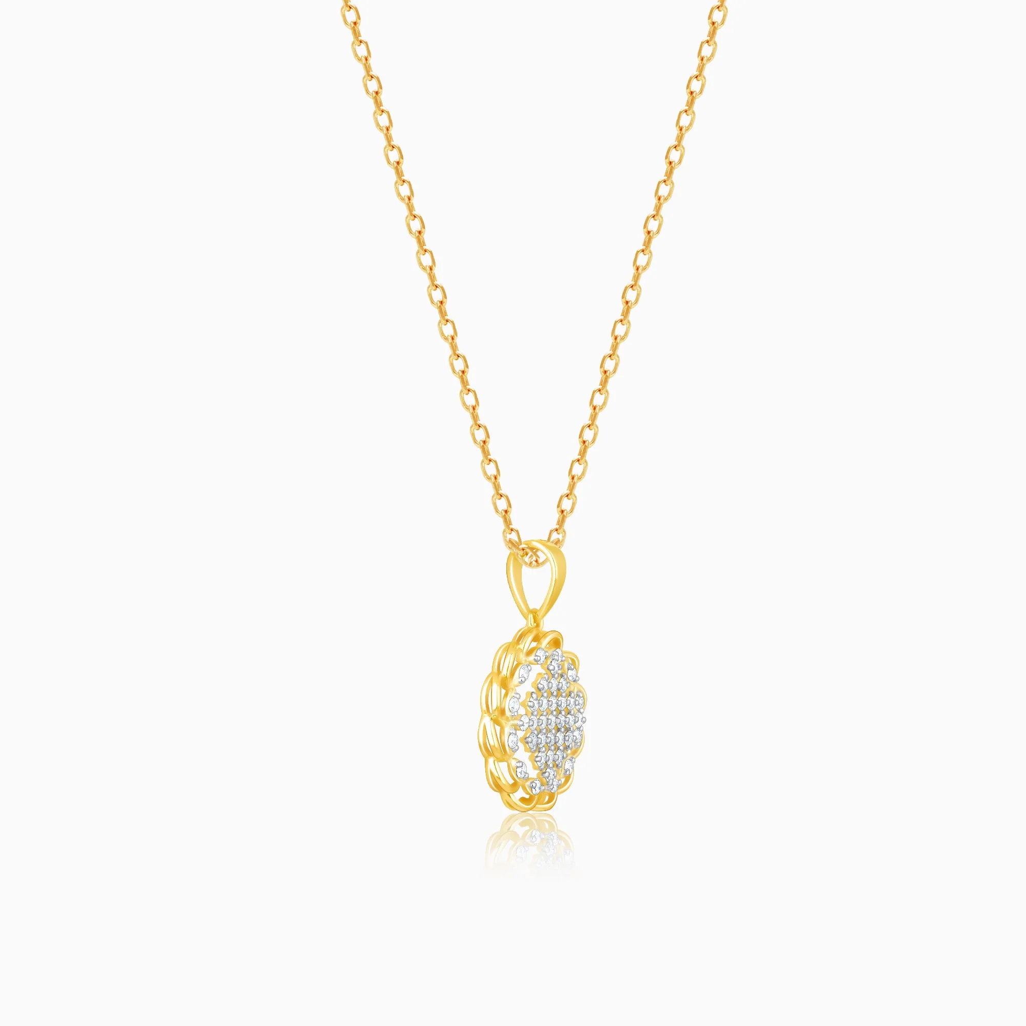 Gold Simple Rendezvous Diamond Pendant - Image 4