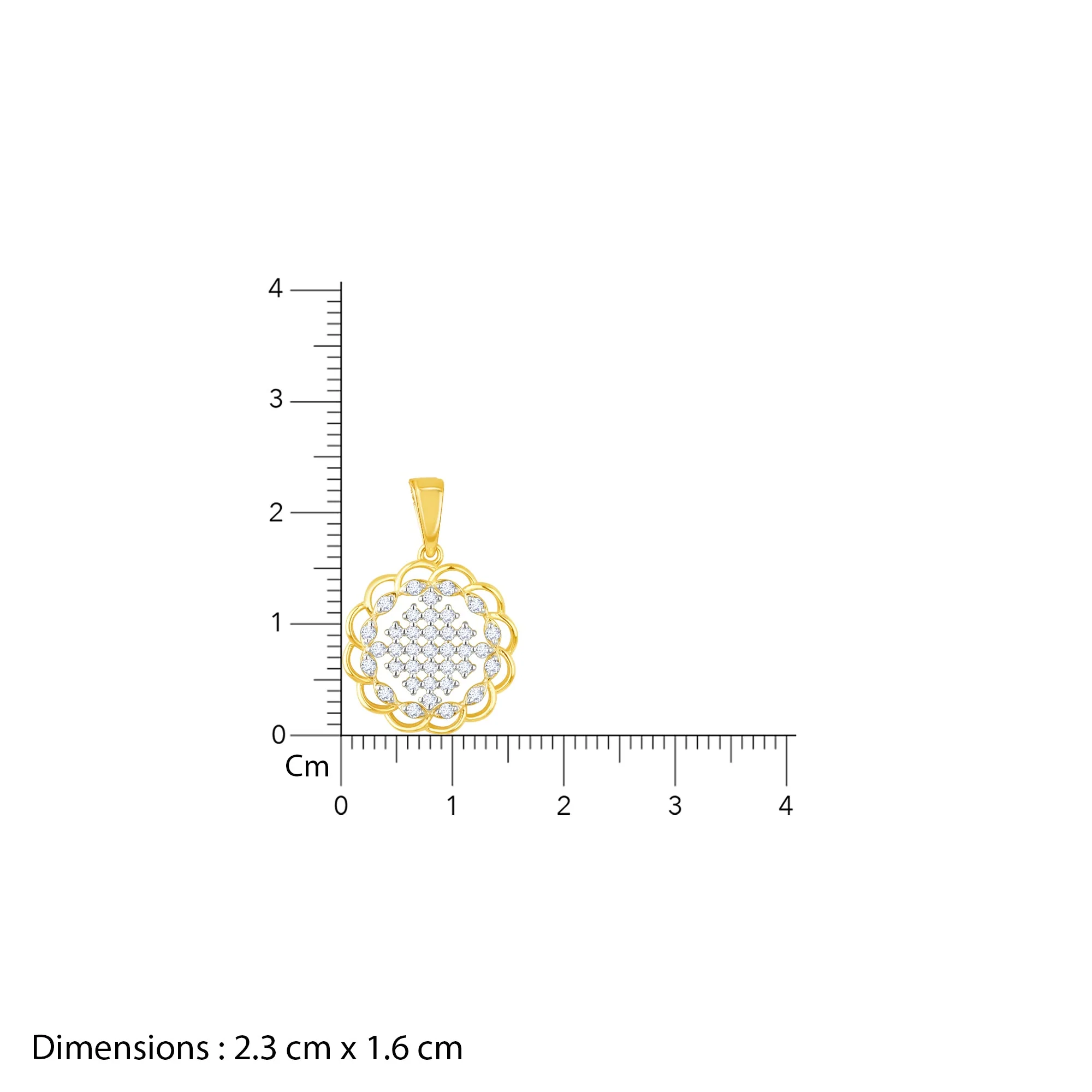 Gold Simple Rendezvous Diamond Pendant - Image 6