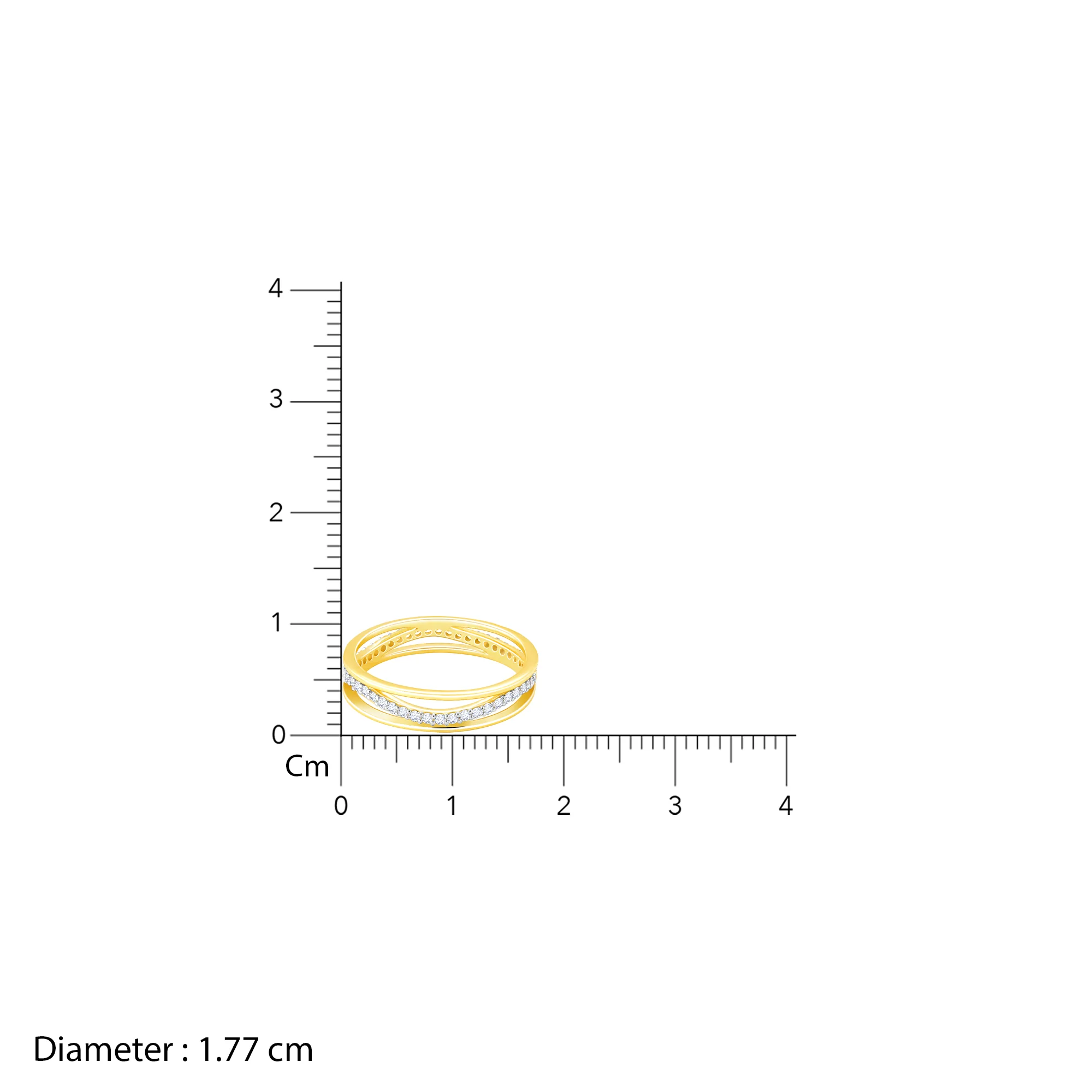 Gold Wavy Elegance Diamond Ring - Image 6