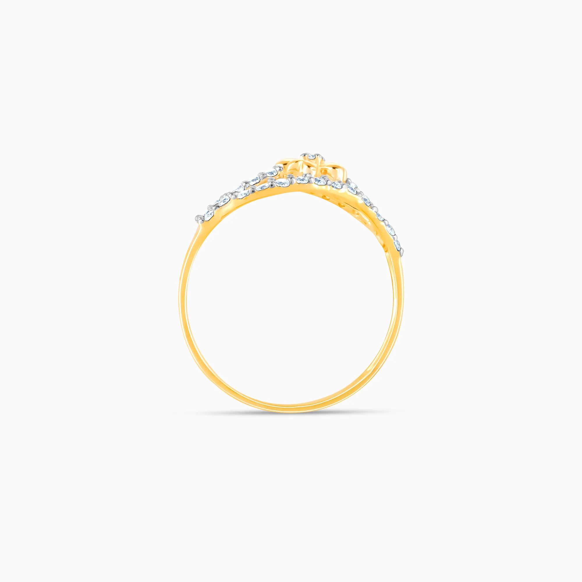Gold Floral Centre Diamond Ring - Image 5