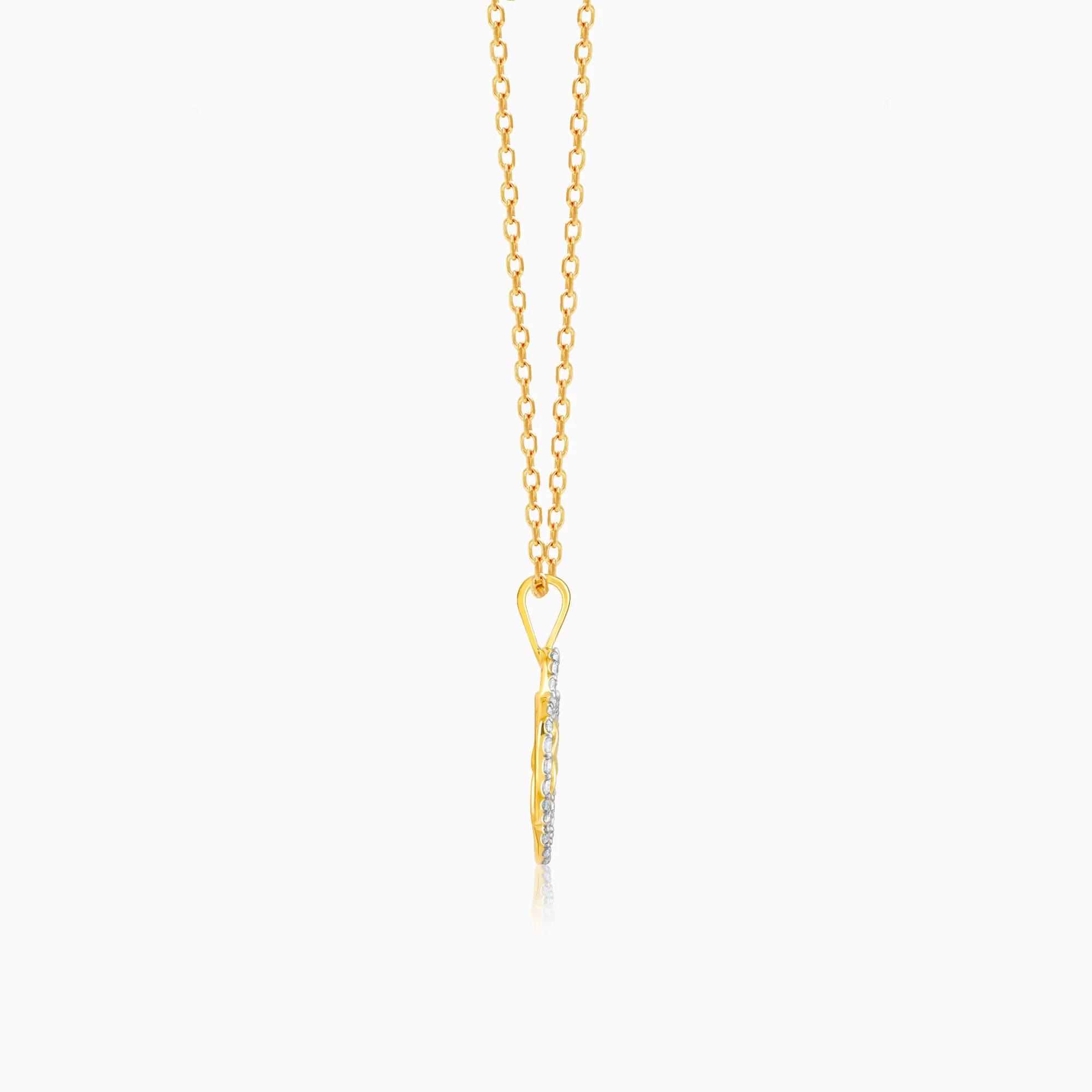 Gold Interlinked Circles Diamond Pendant - Image 5
