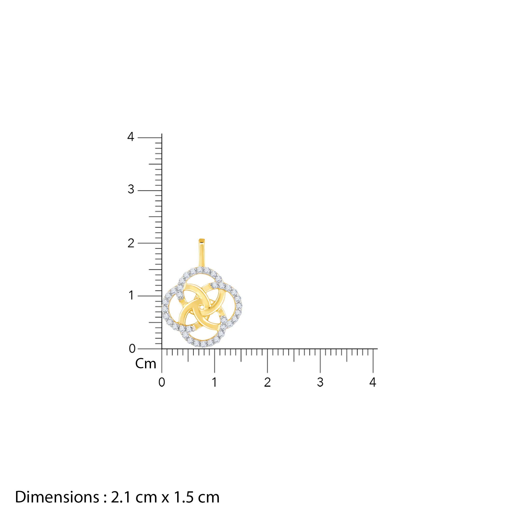Gold Interlinked Circles Diamond Pendant - Image 6