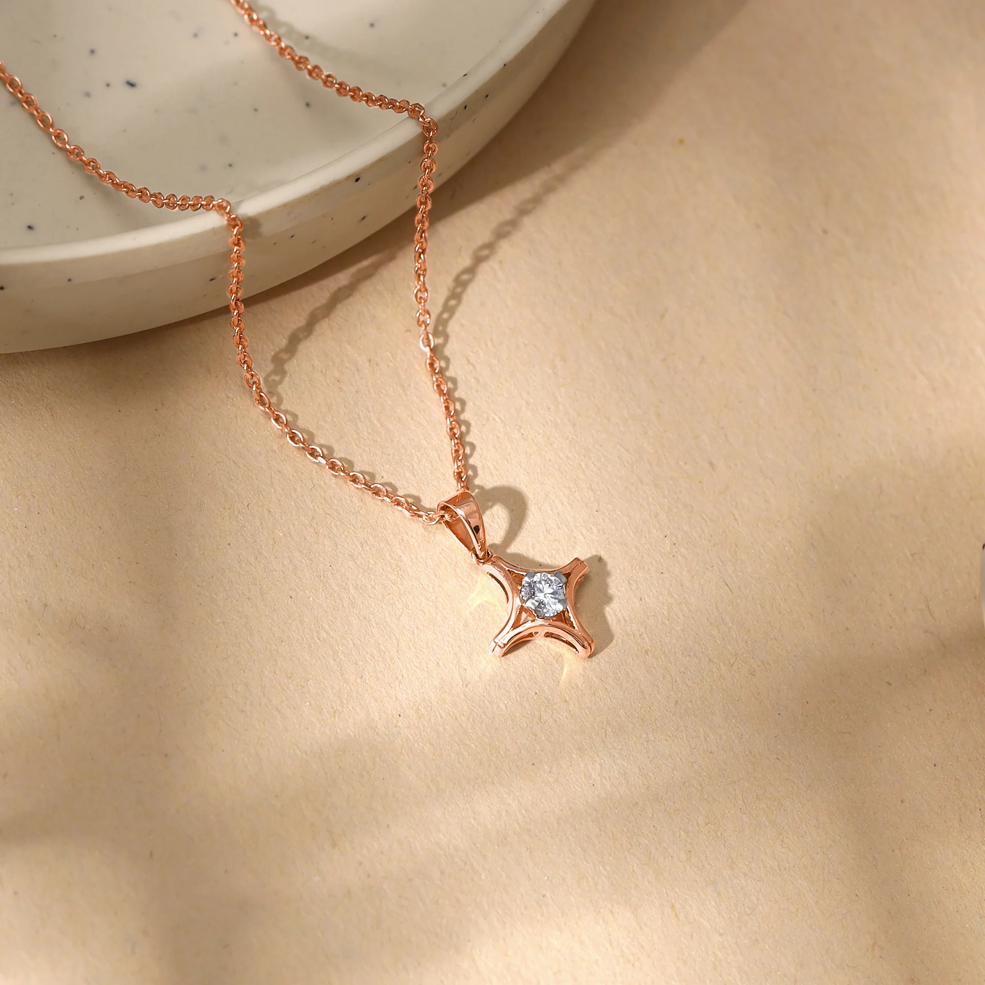 Rose Gold Lodestar Diamond Pendant - Image 2