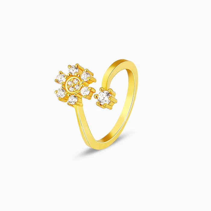Anushka Sharma Golden Blooming Flower Ring - Image 8