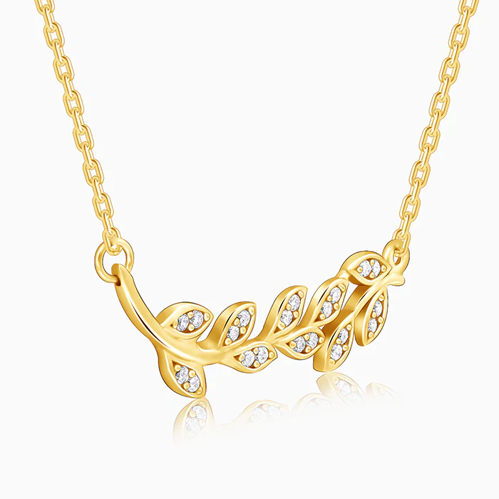 Anushka Sharma Golden Leaf Necklace - Image 4