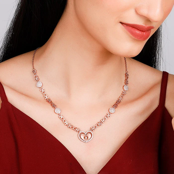 Anushka Sharma Rose Gold Love Affair Necklace - Image 3