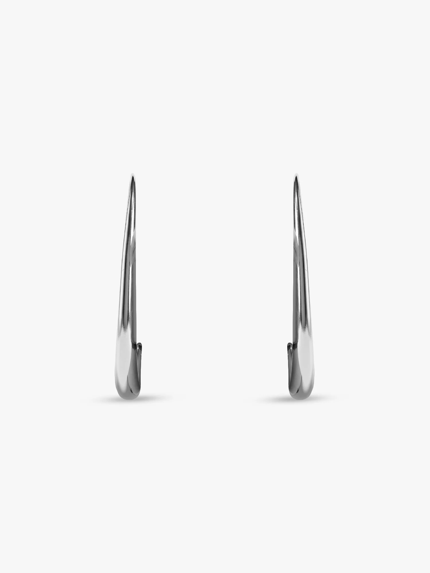 Bare Curve Rhodium Plated Earrings - Image 4