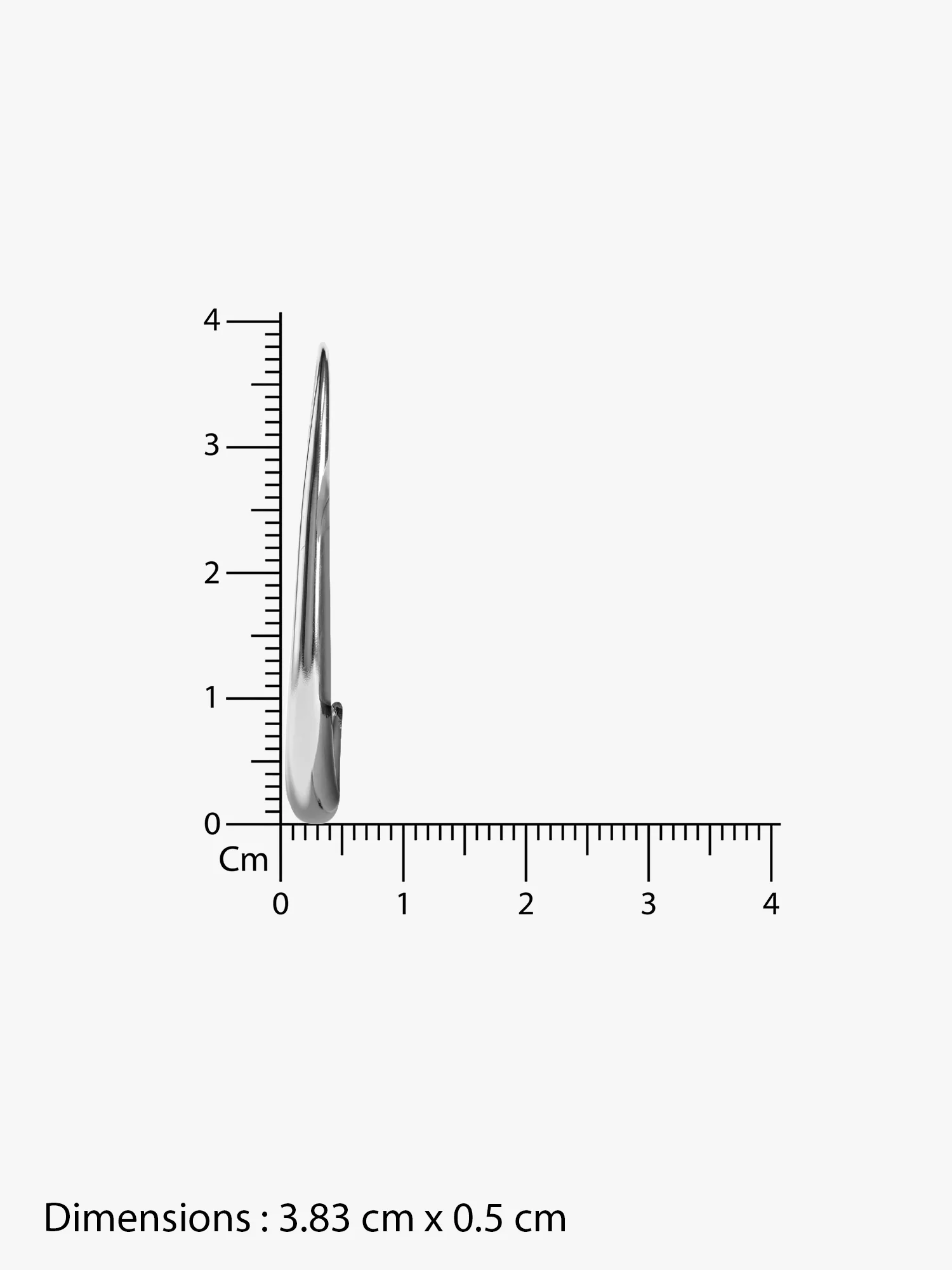 Bare Curve Rhodium Plated Earrings - Image 6