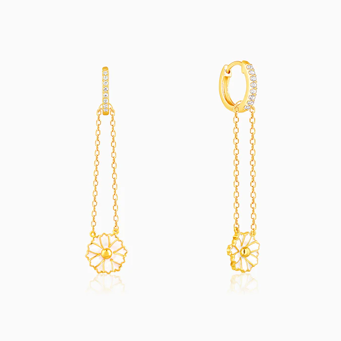 Golden Brahma Kamal Convertible Hoop Earrings - Image 7