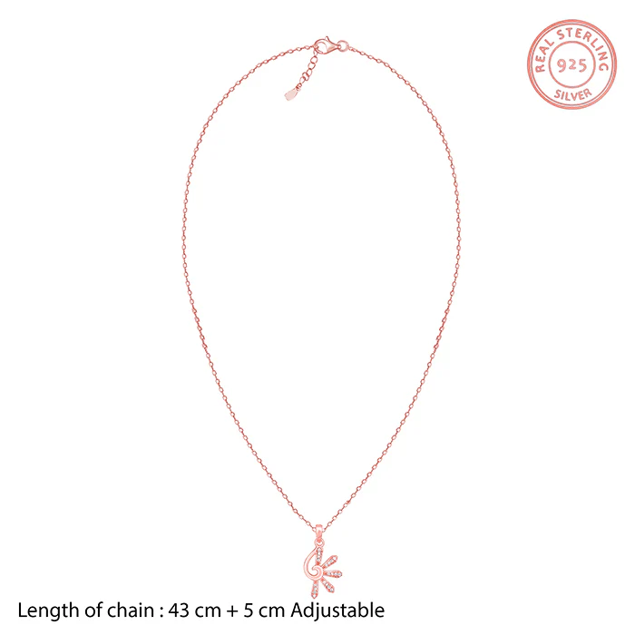 Rose Gold Elegant Musli Pendant With Link Chain - Image 5