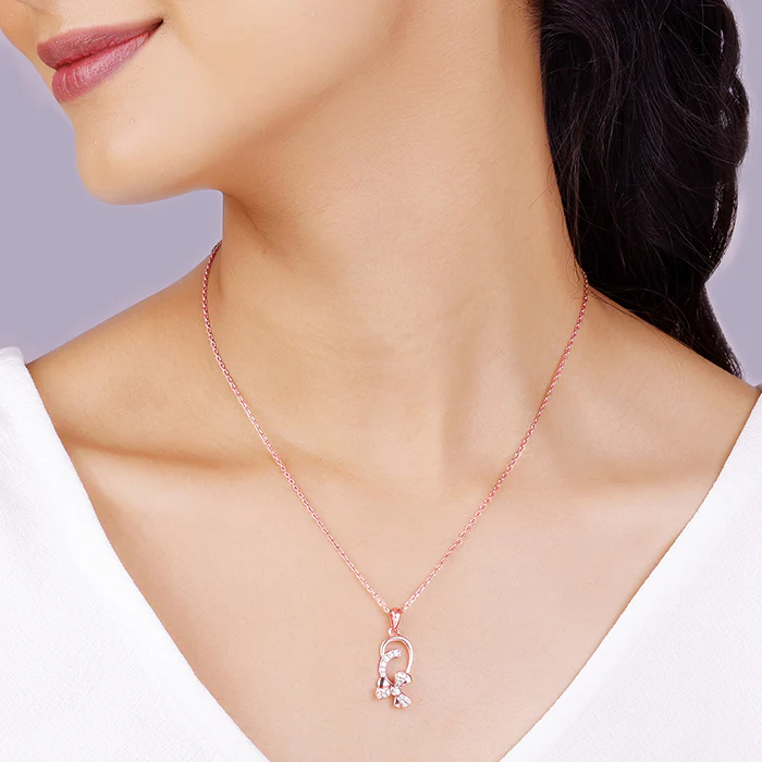 Rose Gold Mindful Musli Spin Pendant With Link Chain - Image 3