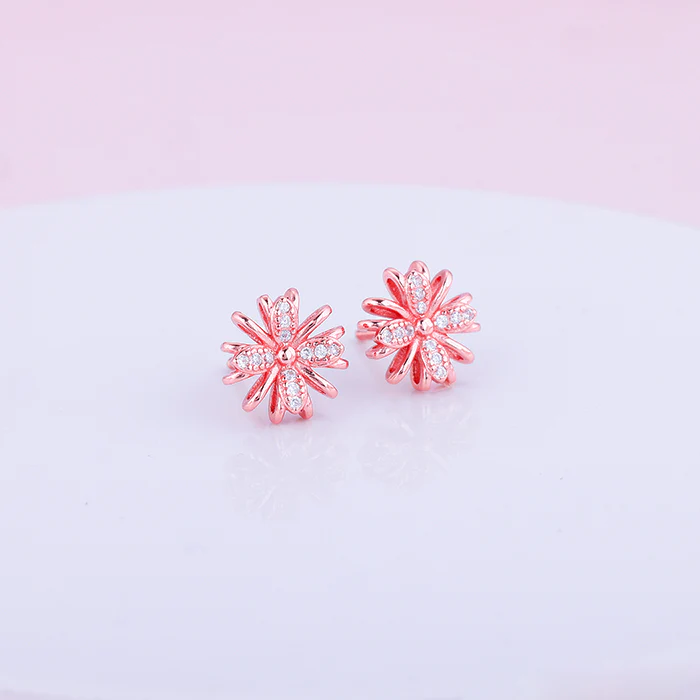 Rose Gold Floral Dreams Studs - Image 2