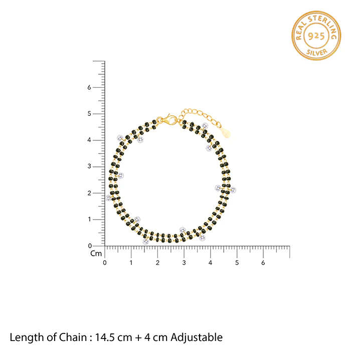 Golden Dazzling Zircon Mangalsutra Bracelet - Image 4