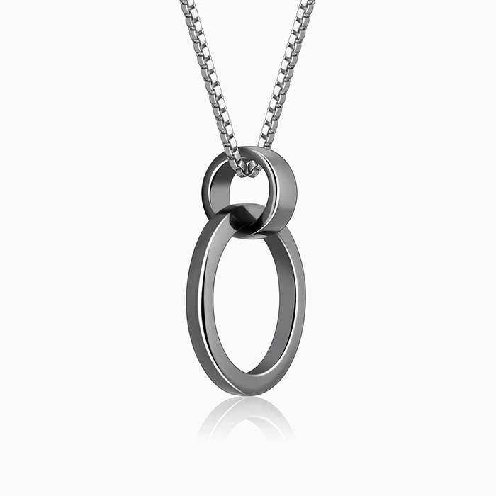 Black Rhodium Shadow Striker Pendant With Box Chain For Him - Image 4