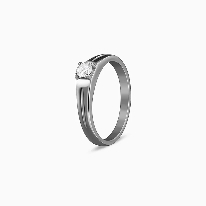Black Rhodium Classy Zirconia Ring For Him - Image 4