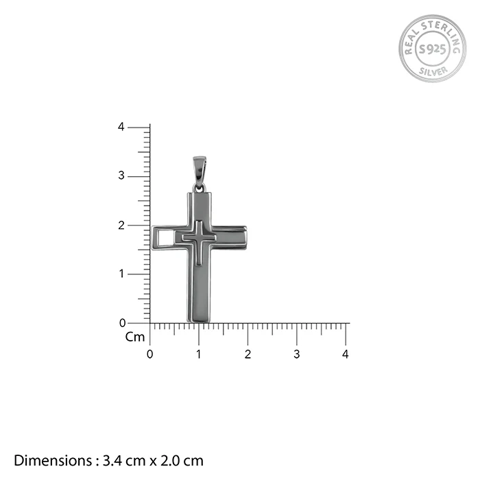 Black Rhodium Holy Christ Pendant With Box Chain For Him - Image 5