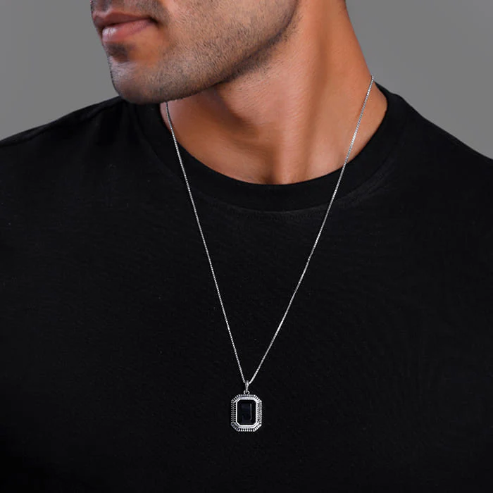 Black Rhodium Dark Phoenix Pendant With Box Chain For Him - Image 3