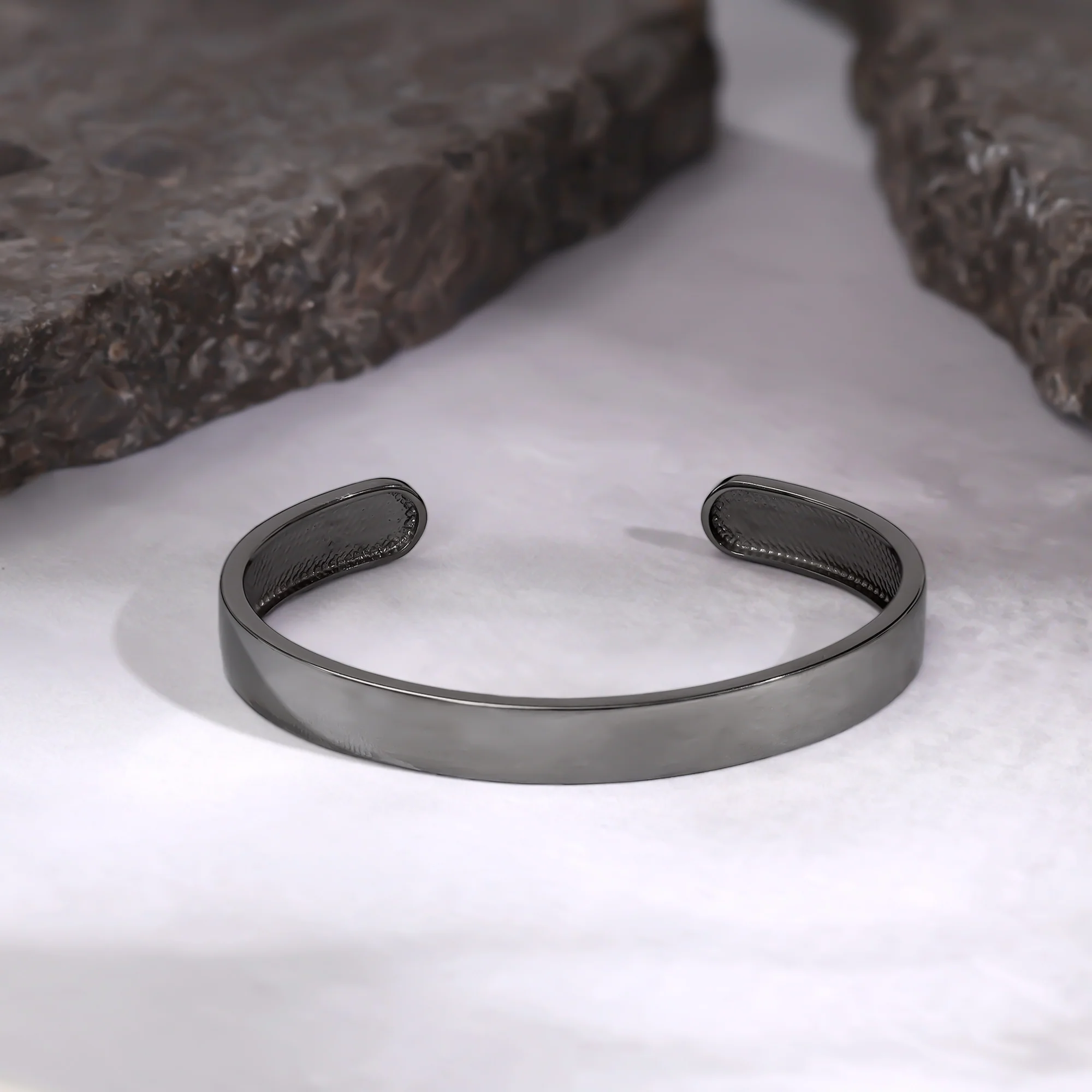 Black Rhodium Gladiator Half Kada For Him - Image 2