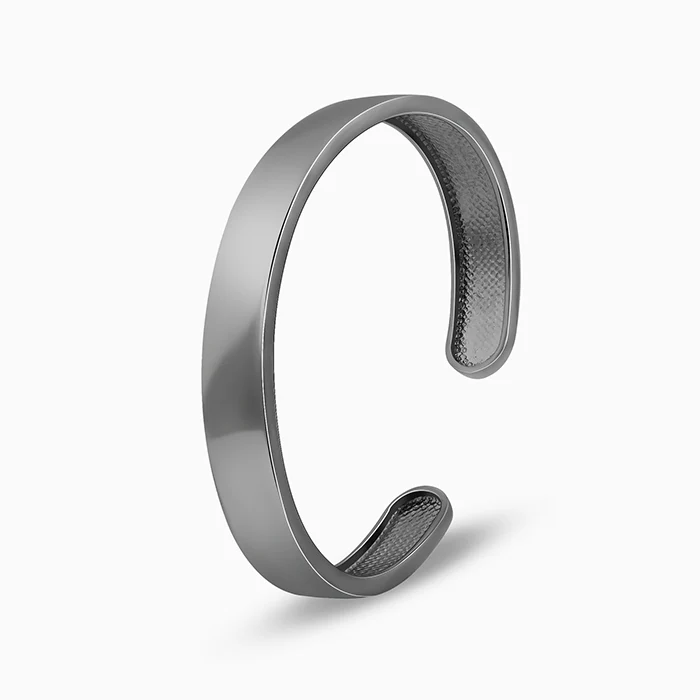 Black Rhodium Gladiator Half Kada For Him - Image 4