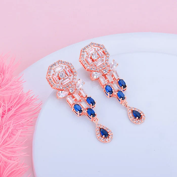 Rose Gold Bluestone Alley Earrings - Image 2