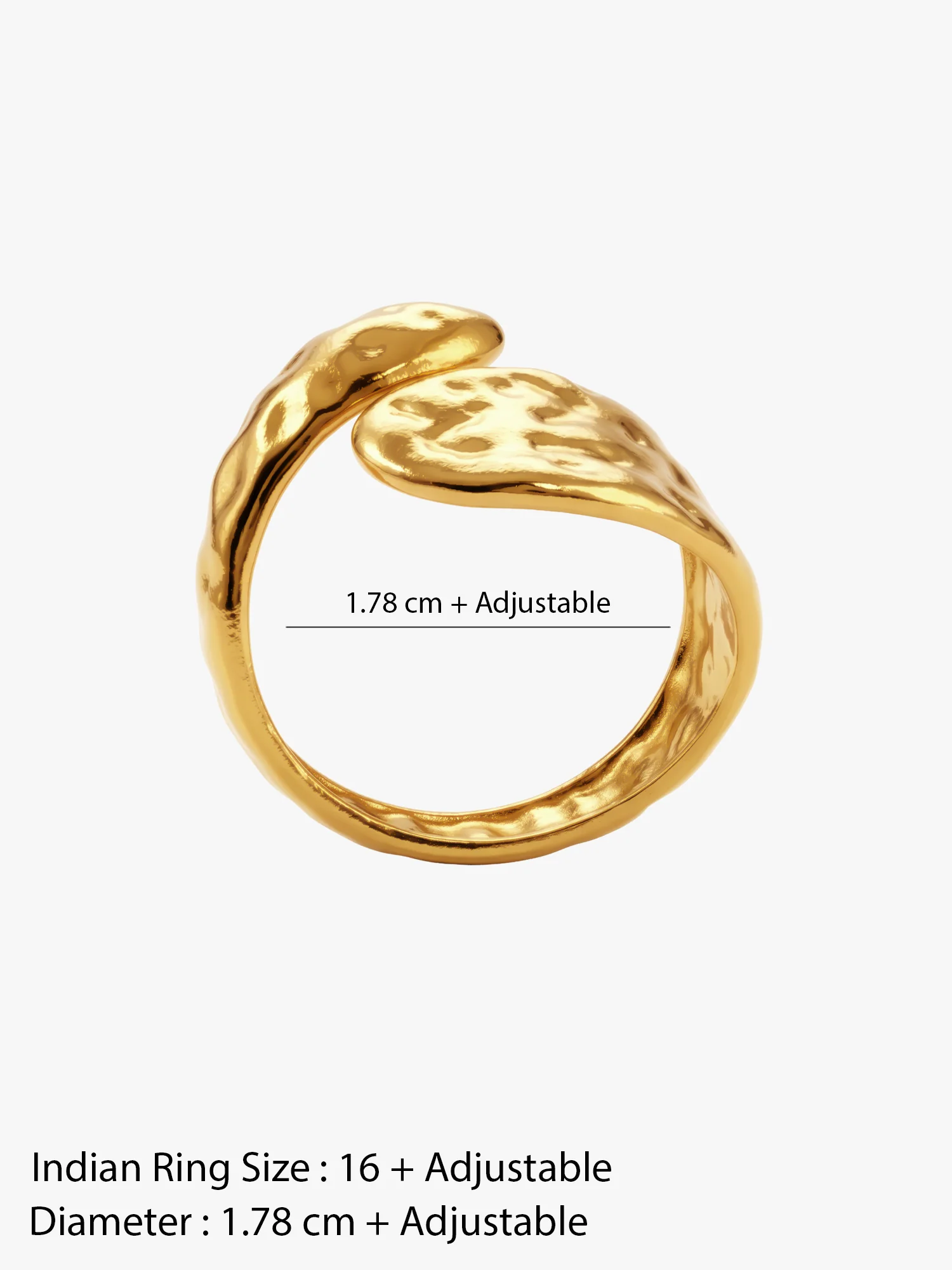 Bold Curve Energy Gold Plated Ring (Size 16) - Image 6