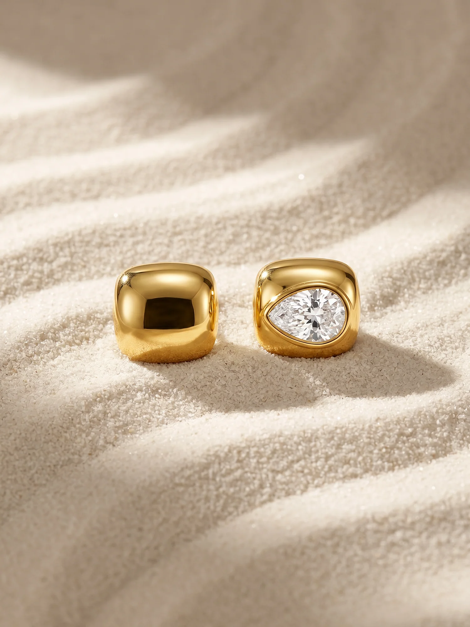 Bold Dome Gold Plated Ear Cuffs - Image 2
