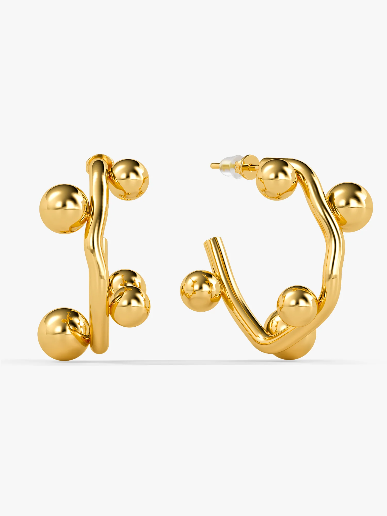 Bubble Loop Rise Gold Plated Earrings