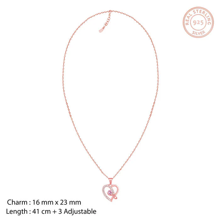 Rose Gold Music In My Heart Pendant with Link Chain - Image 4