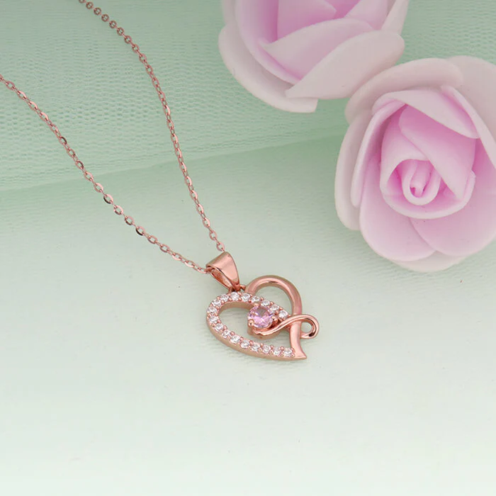 Rose Gold Music In My Heart Pendant with Link Chain - Image 5