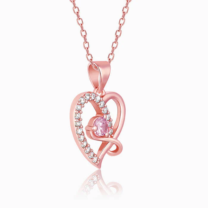 Rose Gold Music In My Heart Pendant with Link Chain - Image 6