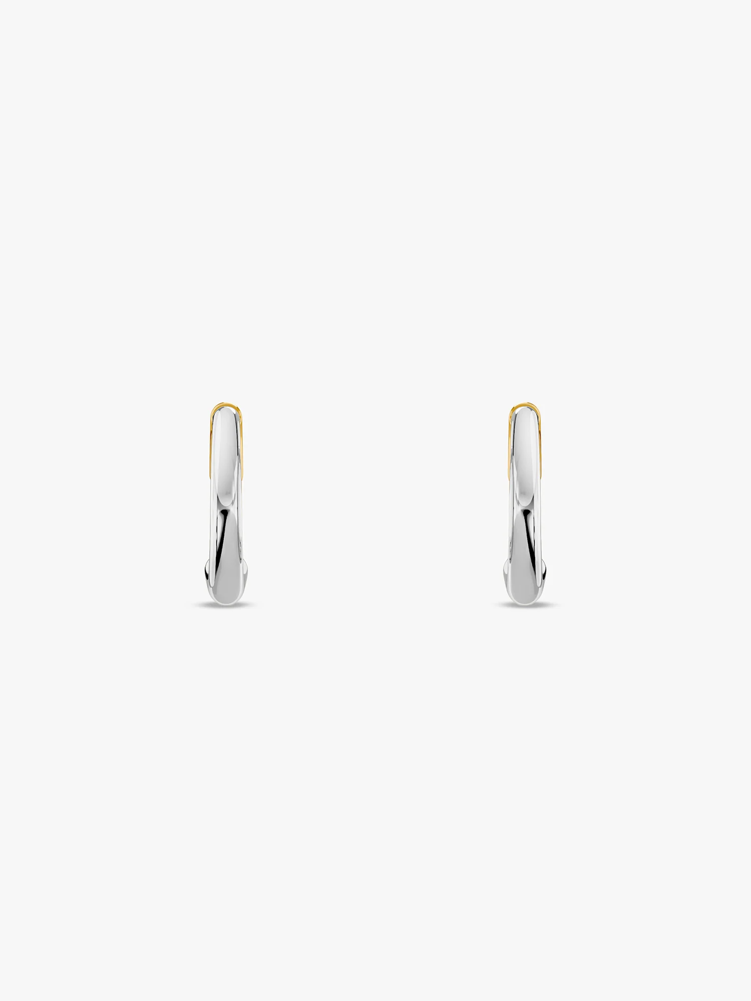 Chrome Edge Dual Tone Hoop Earrings - Image 5