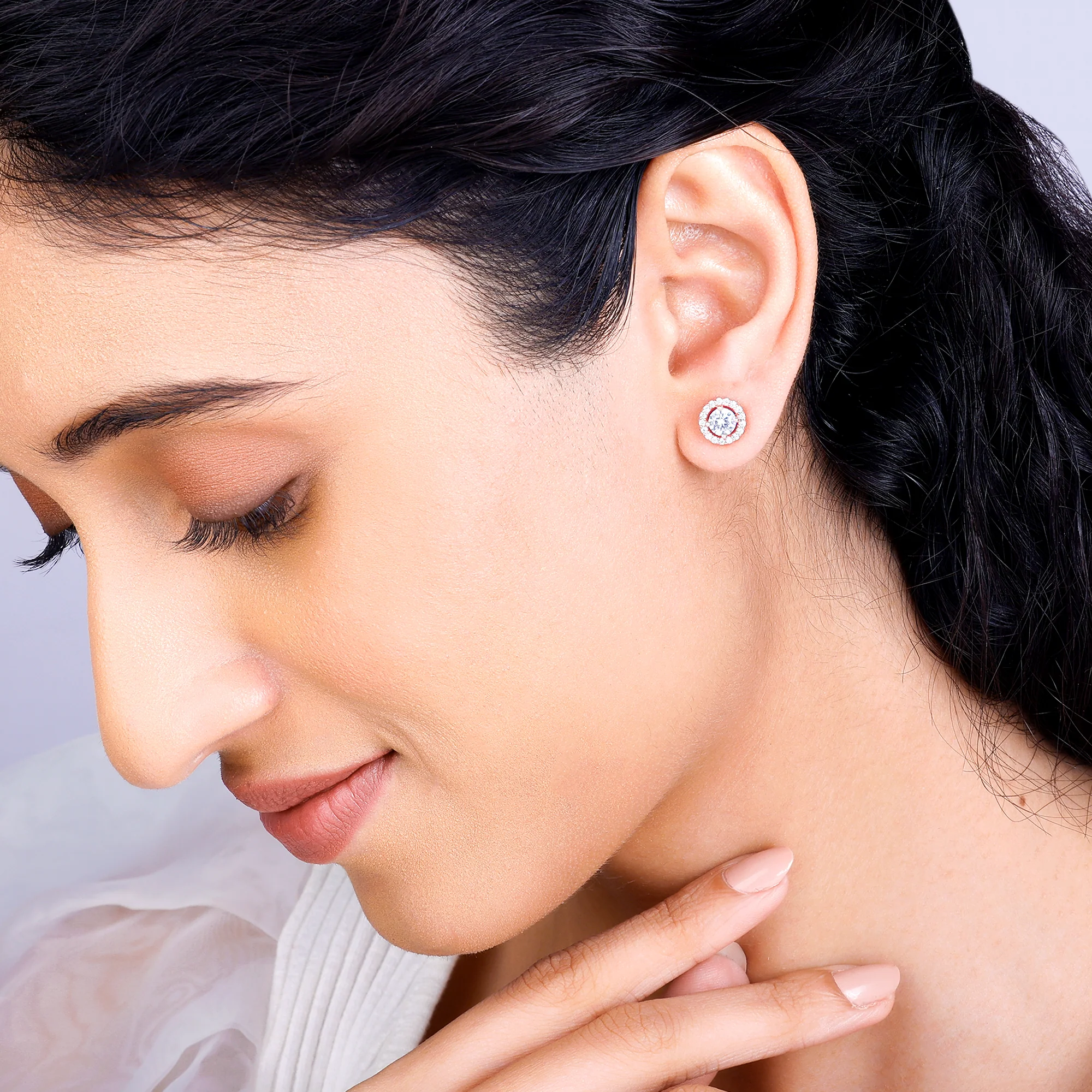 Rose Gold Seeking Solace Stud Earrings - Image 3