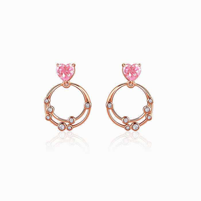 Rose Gold Love On Loop Earrings