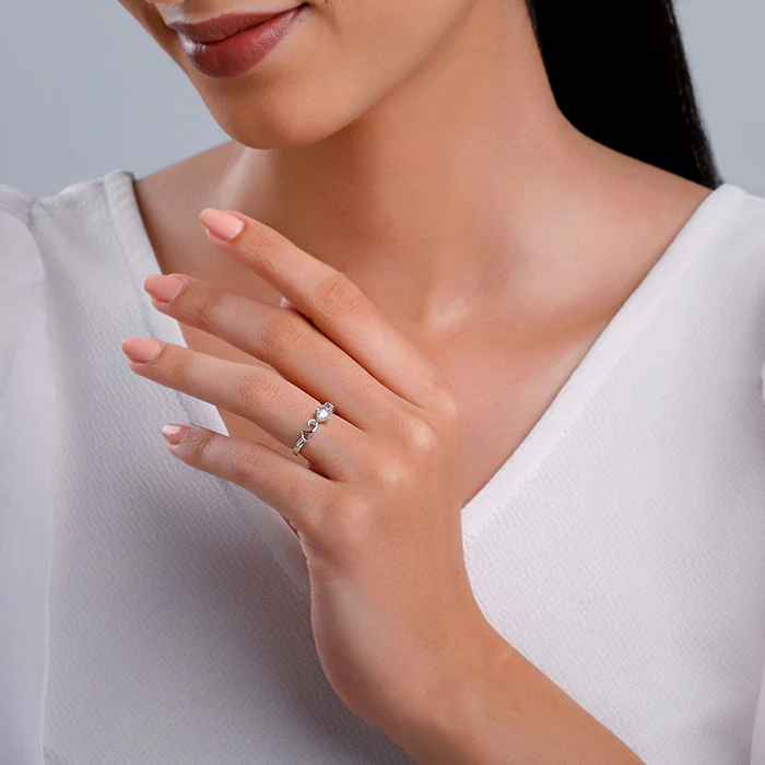 Silver Zircon Beachy Waves Ring - Image 3