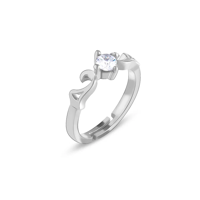 Silver Zircon Beachy Waves Ring - Image 6