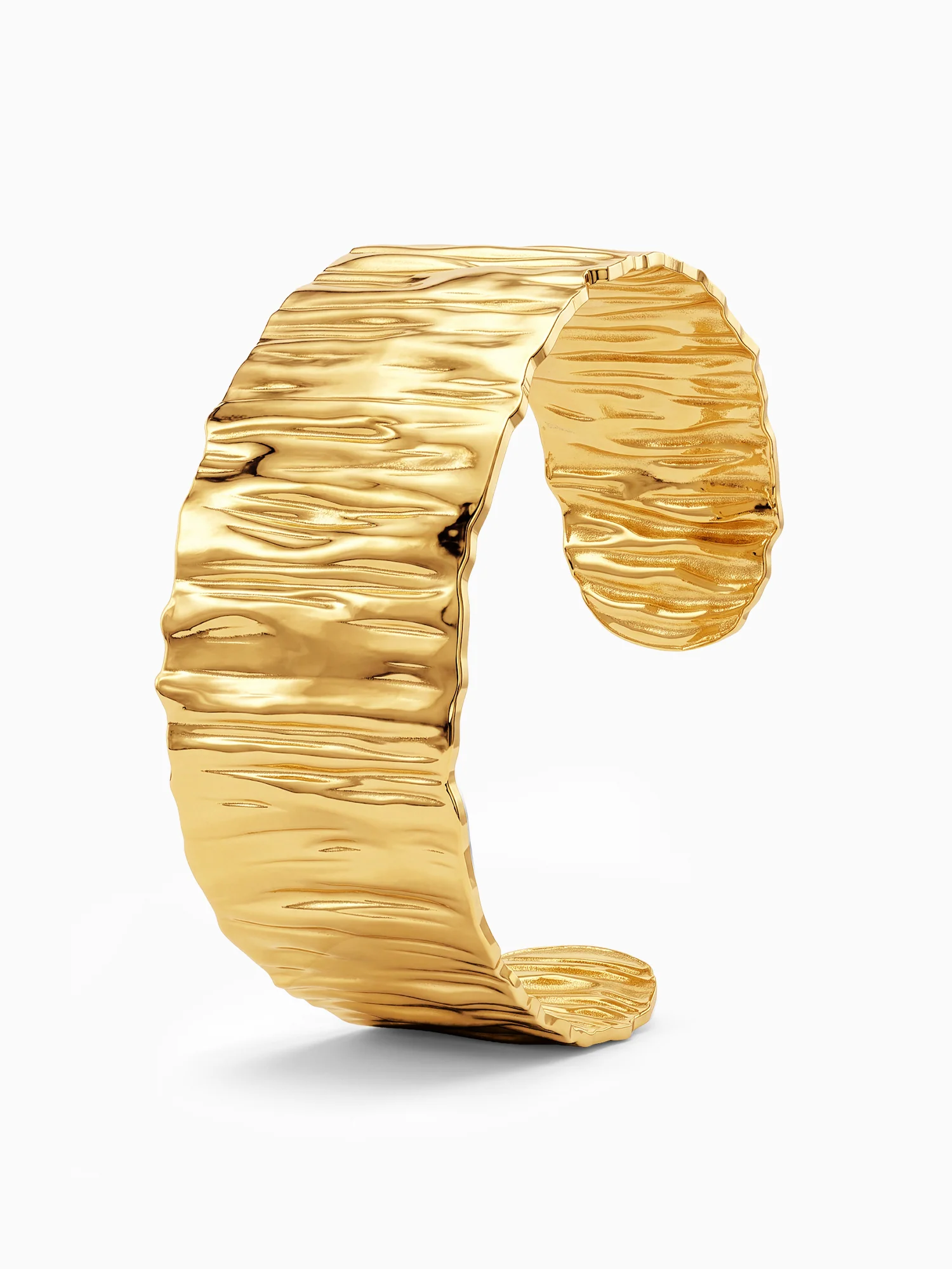 Crinkle Mood Gold Plated Cuff Bracelet - Image 4