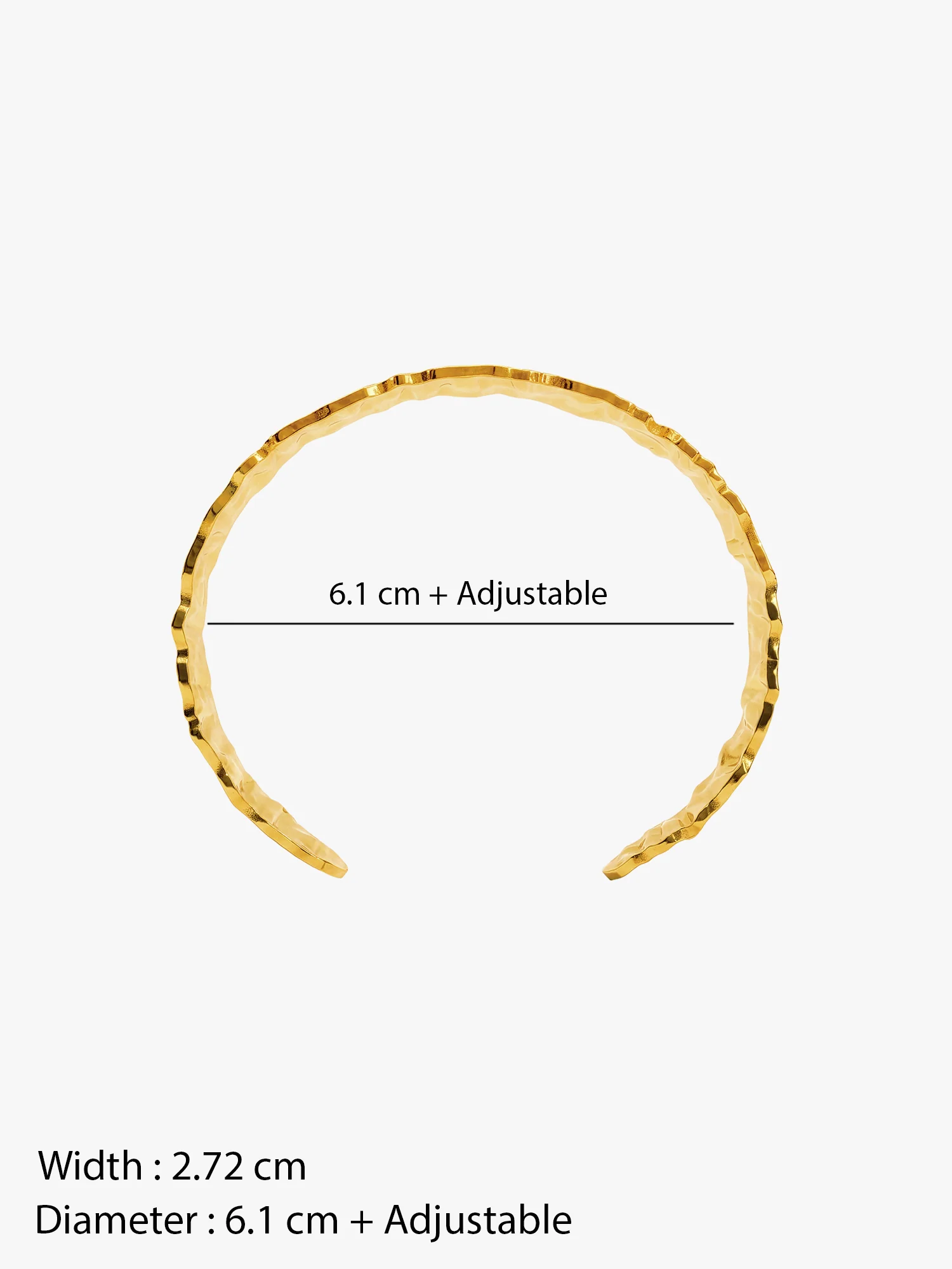 Crinkle Mood Gold Plated Cuff Bracelet - Image 6