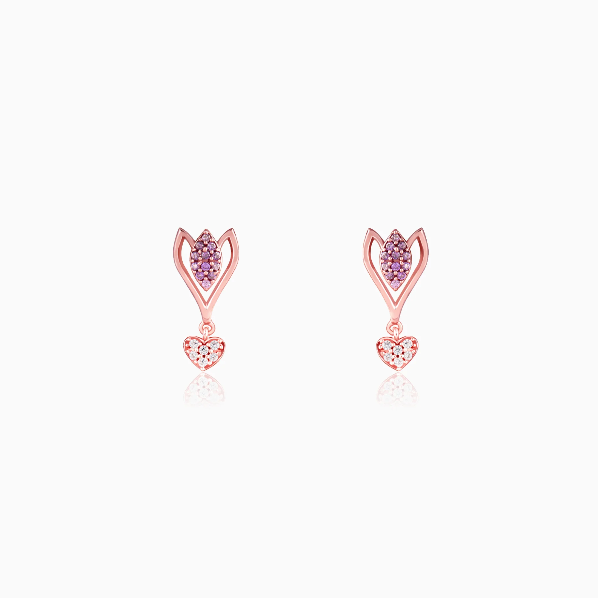 Rose Gold Blossoming Crocus Earrings